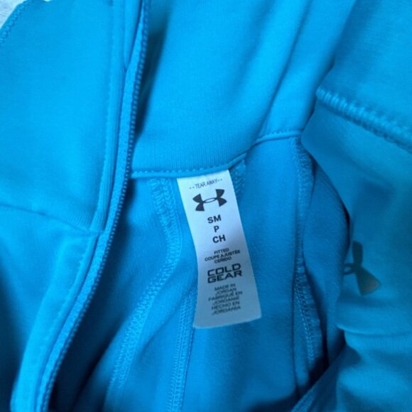Under Armour Women's ColdGear 1/2 Zip Pullover Top Baselayer Blue Small/Medium - Picture 3 of 8
